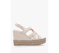 DANIEL Josie Beige Suede Espadrille Wedge Sandals Size: 39, Colour: Be
