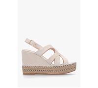 DANIEL Josie Beige Suede Espadrille Wedge Sandals Size: 40, Colour: Be