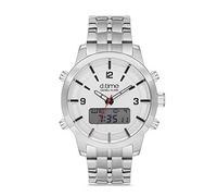 Daniel Klein Mens Wrist Watch (DK12641-1) - Stainless Steel Strap - 46mm Analog/Digital Men's Fashion Watches - Japanese Quartz - Light, Dual-Time, 12h/24h, Chronograph, Stopwatch - Silver Tone