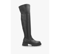 DANIEL Larisa Black Leather Stretch Over The Knee Boots Size: 38, Colo