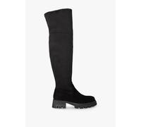 DANIEL Larisa Black Suede Stretch Over The Knee Boots Size: 39, Colour