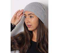 DANIEL Light Grey Ribbed Beanie Hat Size: One Size, Colour: Grey Fabri
