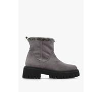 DANIEL Light Grey Suede Chunky Ankle Boots Size: 41, Colour: Grey Sued