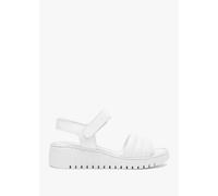 DANIEL Lola White Leather Y Back Tread Sole Sandals Size: 39, Colour: