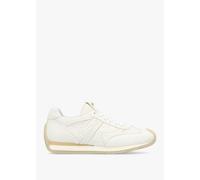 DANIEL Mated White Leather Perforated Runner Trainers Size: 36, Colour