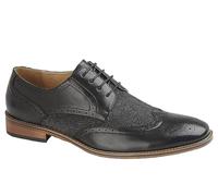 Daniel Mens Lace Up Brogue Gibson Shoe Black