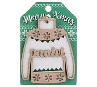 Daniel Name Christmas Jumper Wooden Tree Decoration Personalised Bauble Xmas White
