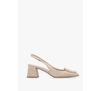 DANIEL Nessie Beige Suede Block Heel Sling BacksNG Size: 40, Colour: B