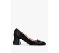 DANIEL Nessie Black Leather Block Heel Court Shoes Size: 38, Colour: B