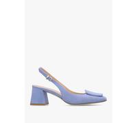 DANIEL Nessie Blue Suede Block Heel Sling Backs Size: 40, Colour: Blue