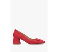 DANIEL Nessie Red Suede Block Heel Court Shoes Size: 40, Colour: Red S