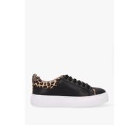 DANIEL Panny Black Leather Leopard Trainers Size: 40, Colour: Leo