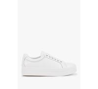 DANIEL Piccadilly Circus White Leather Flatform Trainers Size: 36, Col