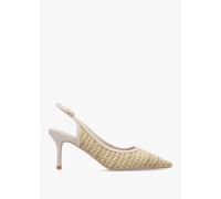 DANIEL Rachel Beige Woven Sling Back Heeled Court Shoes Size: 39, Colo