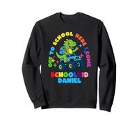 Daniel Schoolchild personalized Back to School Dino Truck Sweatshirt