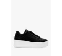 DANIEL Sibwoven Black Leather Flatform Trainers Size: 38, Colour: Blac
