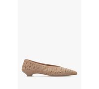 DANIEL Sicily Beige Suede Perforated Flat Pumps Size: 40, Colour: Beig