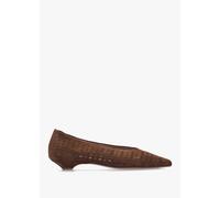 DANIEL Sicily Tan Suede Perforated Flat Pumps Size: 41, Colour: Tan Su