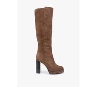 DANIEL Sippy Tan Suede Platform Knee Boots Size: 37, Colour: Tan Suede