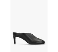 DANIEL Squad Black Leather Square Toe Heeled Mules Size: 36, Colour: B