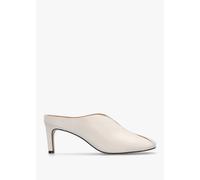 DANIEL Squad White Leather Square Toe Heeled Mules Size: 36, Colour: W