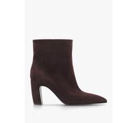 DANIEL Suzie Brown Suede Curved Heel Ankle Boots Size: 38, Colour: Bro