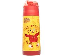 Daniel Tiger Stainless Steel 13 oz Reusable Water Bottle for Kids, Yellow-Double Wall Insulated, Spill Proof Lid w/Built-in Straw-Keep Liquids Hot or Cold For Hours-Easily Fits in Lunch Boxes & Bags