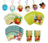 Daniel Tiger's Neighborhood Party-In-A-Box - 61 Pieces Party Kit - Quality Decorations & Supplies - Plates, Napkins, Cups, & Streamer