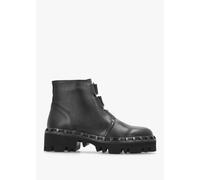 DANIEL Victory Black Leather Chunky Ankle Boots Size: 39, Colour: Blac