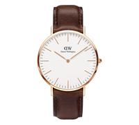 Daniel Wellington Classic Bristol Rose Gold Tone Brown Strap Mens Watch 0109DW