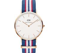 Daniel Wellington Classic Canterbury Blue White Fabric Strap Mens Watch 0113DW