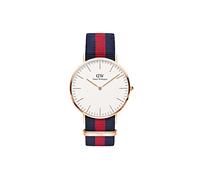 Daniel Wellington Classic Oxford, Blue-Red/Rose Gold Watch, 40mm, NATO, for Men