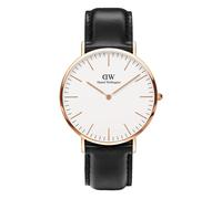 Daniel Wellington Classic Sheffield Rose Black Leather Strap Mens Watch 0107DW