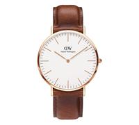 Daniel Wellington Classic St Mawes Slim Rose Gold Tone Brown Strap Mens Watch