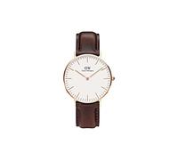 Daniel Wellington Unisex Classic Bristol 36mm Brown Leather Strap Watch