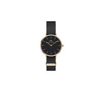 Daniel Wellington Petite Cornwall, Black/Rose Gold Watch, 28mm, NATO, for Women