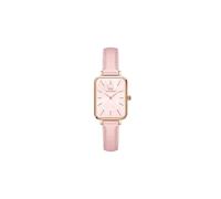 Daniel Wellington Women's Watch Quadro Cherry Blossom Pink DW00100636 Steel Leather Strap.