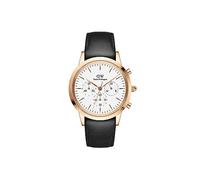 Daniel Wellington Iconic Chronograph Men's Chronograph Watch, White Background DW00100646 Pink Steel, Leather Strap