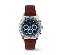 Daniel Wellington Mens Iconic Blue Dial Brown Genuine Leather Strap Watch DW00100952 | Acotis - Japanese Quartz / Stainless Steel / Mineral Glass