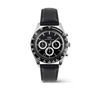 Daniel Wellington Mens Iconic Black Dial Black Genuine Leather Strap Watch DW00100950 | Acotis - Japanese Quartz / Stainless Steel / Mineral Glass