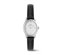 Daniel Wellington Ladies Ophelia Mini White Guilloche Dial Black Lizard Leather Strap Watch