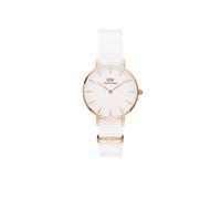 Daniel Wellington Ladies Petite Dover 28mm White Fabric Strap Watch