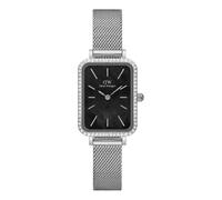 Daniel Wellington Ladies Quadro Lumine Bezel Sterling Black 20mm Dress Watch