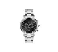 Daniel Wellington Men's Iconic Watch, 42 mm, DW Classic, Stainless Steel (316L) Silver, Black Dial, Minimalist