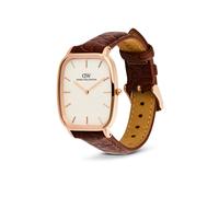 Daniel Wellington Mens Marlon Rose Gold Cream Dial Brown Genuine Leather Strap Watch DW00100955 | Acotis - Japanese Quartz / Stainless Steel / Mineral Glass