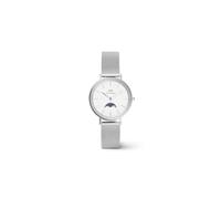Daniel Wellington Women's Watch DW00100772 Petite Lune Sterling 32 mm, Moon Phases, Silver Stainless Steel, Mesh Strap, Japanese Quartz Movement, metallic silver, Bracelet