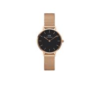 Daniel Wellington Petite Melrose 28mm Black Rose Gold Mesh Watch DW00100217 - Stainless Steel / Mineral Glass