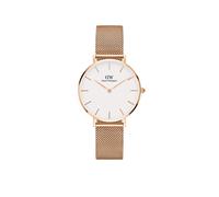 Daniel Wellington Petite Melrose 32mm White Rose Gold Mesh Watch - Stainless Steel / Mineral Glass