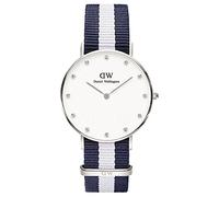 Daniel Wellington Women's Quartz Watch with White Dial Analogue Display and Multicolour Nylon Strap 0963DW