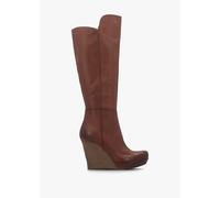 DANIEL Wisdom Tan Leather Knee High Wedge Boot Size: 41, Colour: Tan L